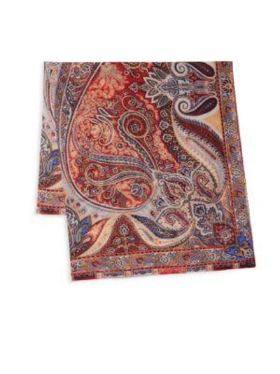 Shop Etro Cashmere Paisley Scarf In Blue Red
