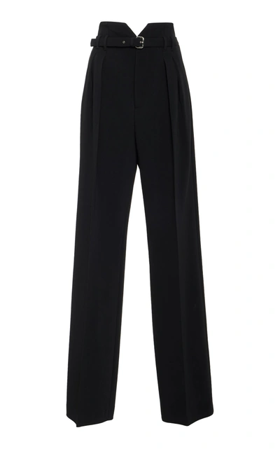 Shop Red Valentino High Waisted Belt Pants In Black