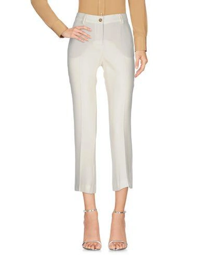 Shop Alberto Biani Cropped Pants & Culottes In Ivory
