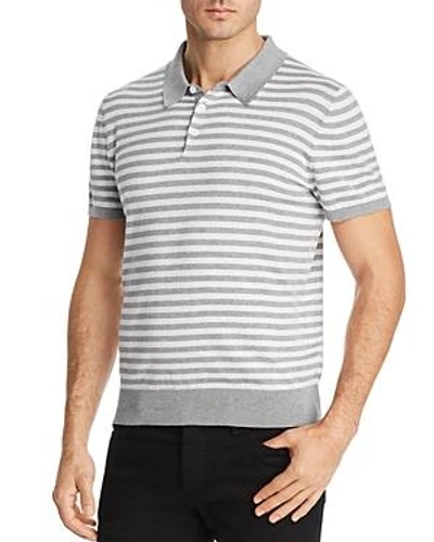 Shop Michael Kors Striped Short Sleeve Polo Shirt - 100% Exclusive In Heather Gray