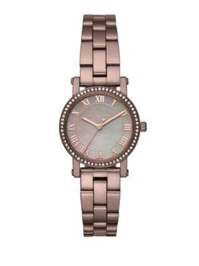 Shop Michael Kors Petite Norie Stainless Steel Bracelet Watch In Brown