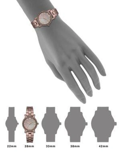 Shop Michael Kors Petite Norie Stainless Steel Bracelet Watch In Brown