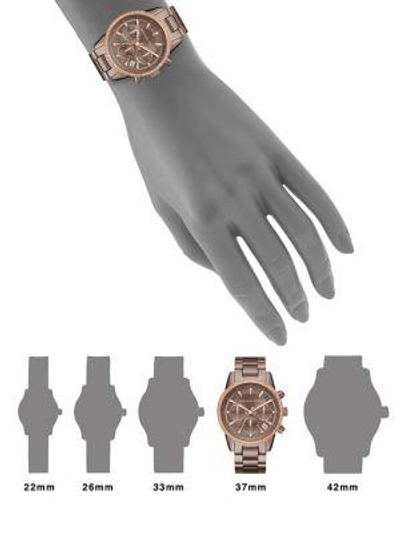 Shop Michael Kors Ritz Crystal & Stainless Steel Bracelet Watch In Brown