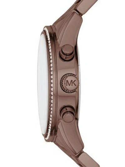 Shop Michael Kors Ritz Crystal & Stainless Steel Bracelet Watch In Brown