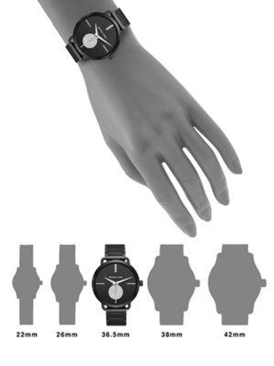 Shop Michael Kors Portia Crystal And Stainless Steel Bracelet Watch In Black