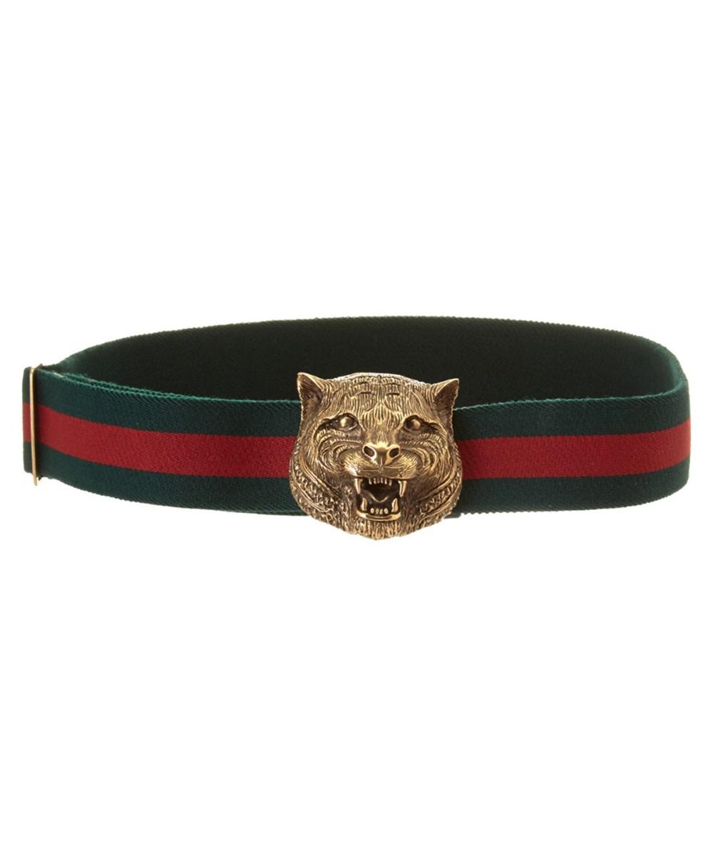 gucci belt feline buckle