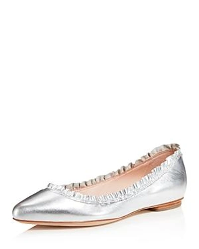 Shop Kate Spade New York Women's Nicole Leather Flats In Silver