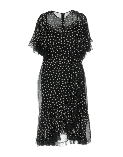 Shop Dolce & Gabbana Woman Midi Dress Black Size 0 Silk, Cotton, Polyamide