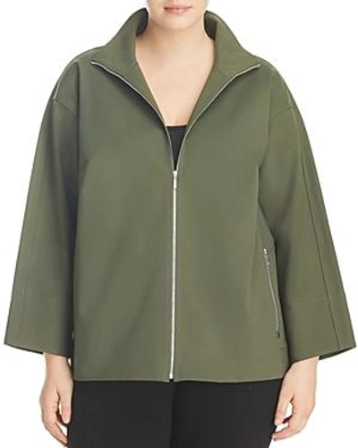 Shop Lafayette 148 New York Plus Ford Lightweight Jacket In Ficus