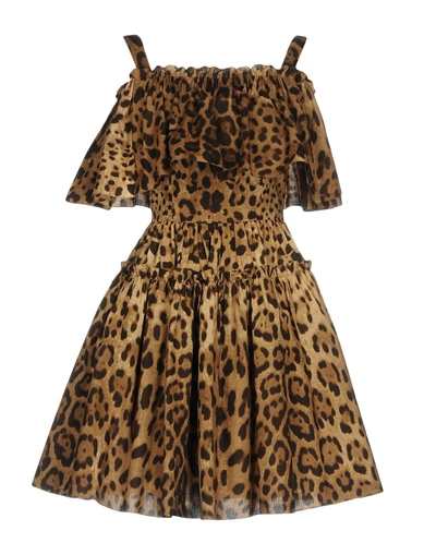 Dolce & Gabbana Short Dresses In Brown