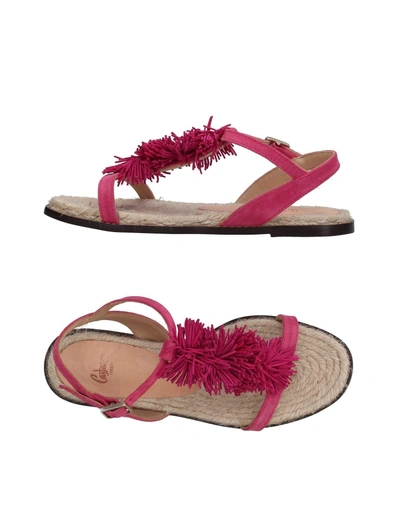 Shop Castaã±er Sandals In Fuchsia