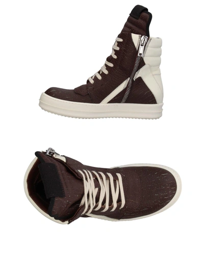 Shop Rick Owens Trainers In Dark Brown