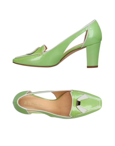 Shop A.testoni Loafers In Acid Green