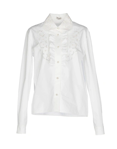 Shop Miu Miu Shirts In White