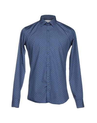 Shop Aglini Hemd Mit Muster In Dark Blue