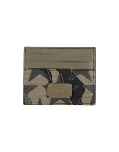 Shop Valentino Document Holders In Military Green