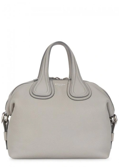 Shop Givenchy Nightingale Small Grey Leather Tote