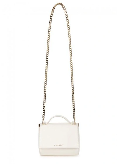 Shop Givenchy Pandora Small Leather Box Bag In White
