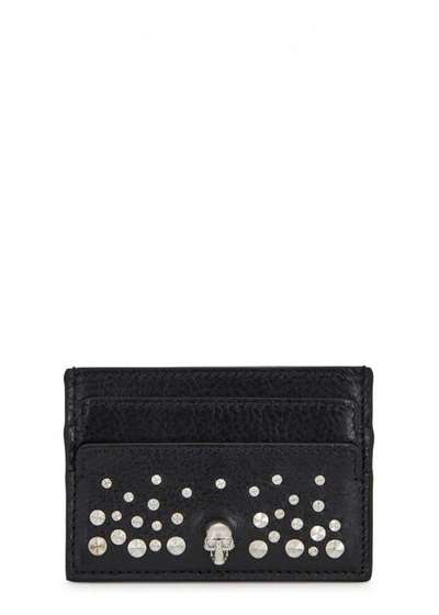 Shop Alexander Mcqueen Black Studded Leather Card Holder
