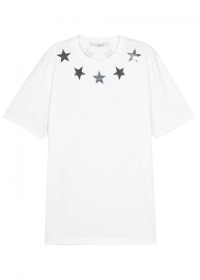 Shop Givenchy White Star-appliquéd Cotton T-shirt