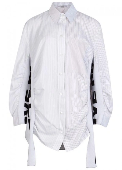 Shop Stella Mccartney Striped Jersey And Cotton Blend Shirt