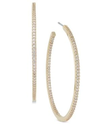 Shop Kate Spade New York Pave Large Hoop Earrings In Clear/gold
