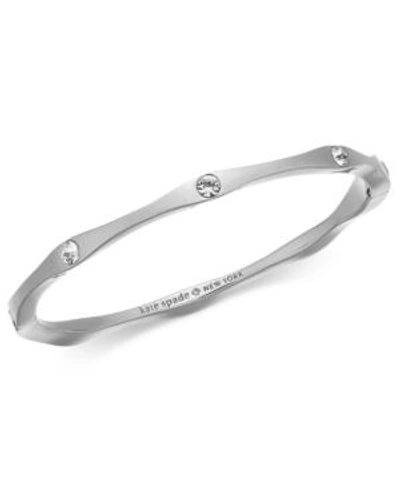 Shop Kate Spade New York Pave Wavy Bangle Bracelet In Clear/silver