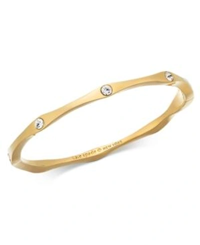 Shop Kate Spade New York Pave Wavy Bangle Bracelet In Clear/gold