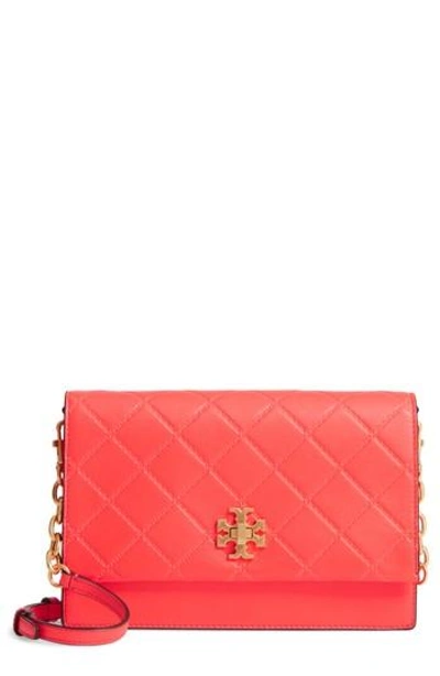 Shop Tory Burch Georgia Quilted Leather Shoulder Bag - Pink In Dahlia Pink