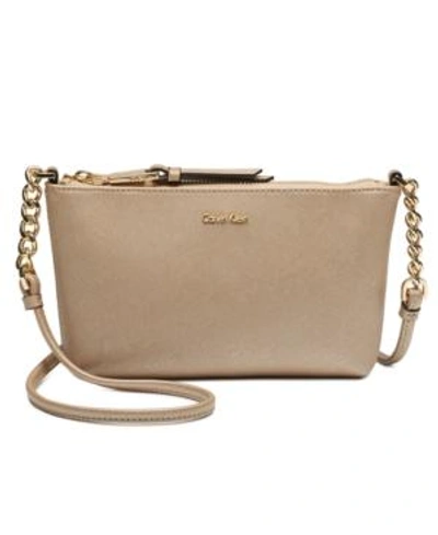 Shop Calvin Klein Hayden Chain Crossbody In Desert Taupe