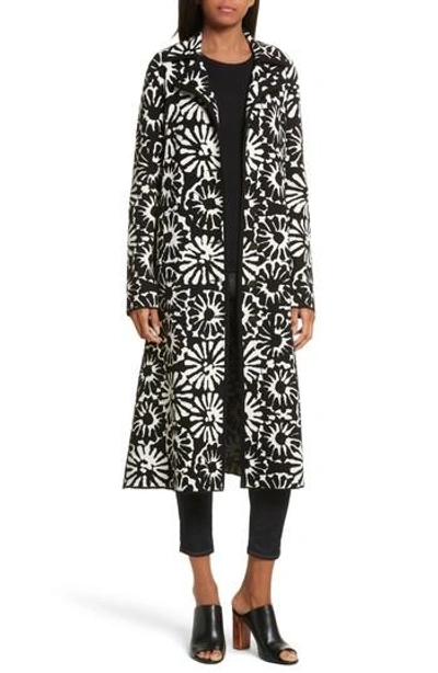 Shop Tory Burch Rosalie Sweater Coat In Ivory Pomelo Floral