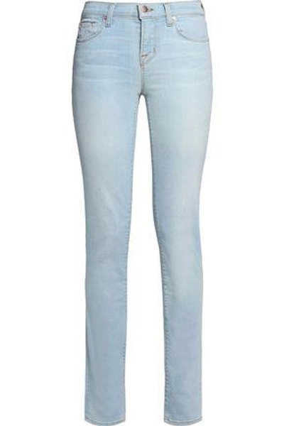 Shop J Brand Mid-rise Skinny Jeans In Light Denim