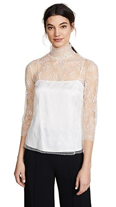 Shop Adam Lippes Lace Blouse In Ivory