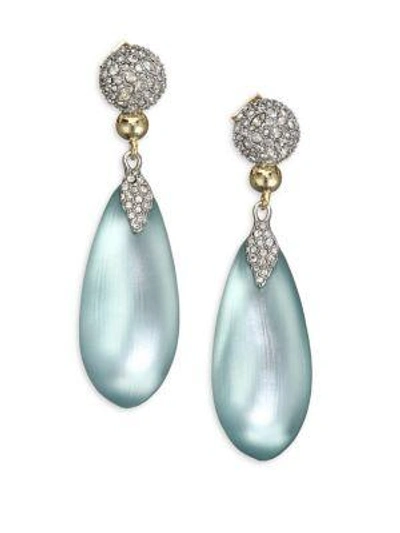 Shop Alexis Bittar Lucite Crystal Encrusted Dangling Lucite Earrings In Grey Blue
