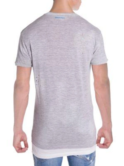 Shop Dsquared2 Main Faded Crack Print Tee In Grey