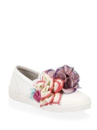 Shop Sophia Webster Jumbo Lilico Adelsnk Leather Sneakers In White Multi