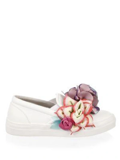 Shop Sophia Webster Jumbo Lilico Adelsnk Leather Sneakers In White Multi