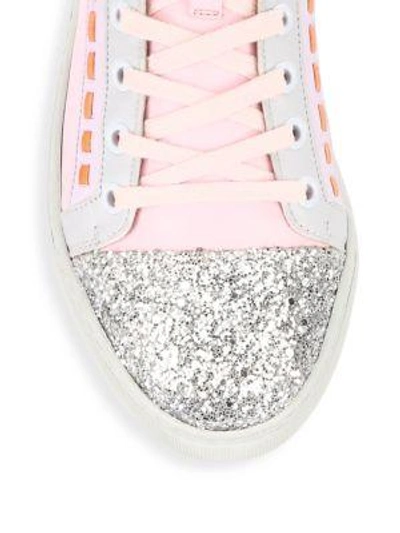 Shop Sophia Webster Riko Low-top Leather Sneakers In Pink