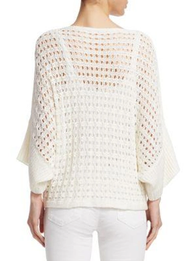 Shop Tse X Sfa Box Stitch Knit Linen Tunic In Ivory