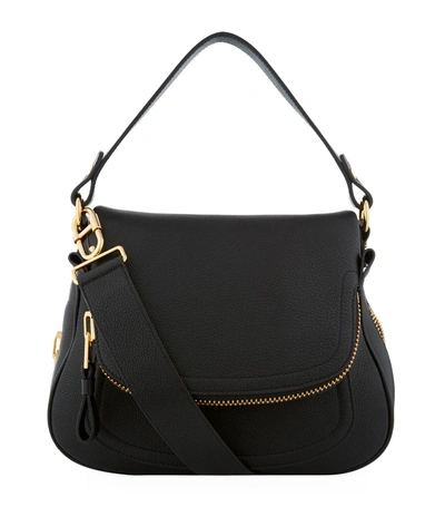 Shop Tom Ford Medium Jennifer Leather Shoulder Bag, Black, One Size
