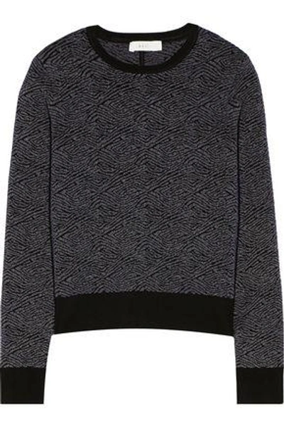 Shop A.l.c Woman Edmonds Jacquard-knit Sweater Anthracite