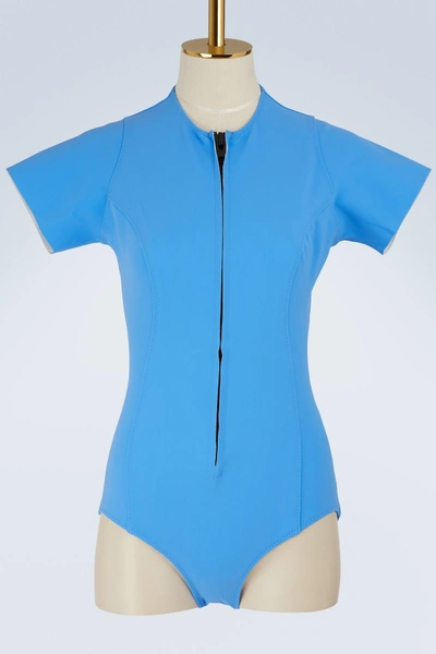 Shop Lisa Marie Fernandez Farrah Swimsuit In Cornflower Bonded2018res017 Cb