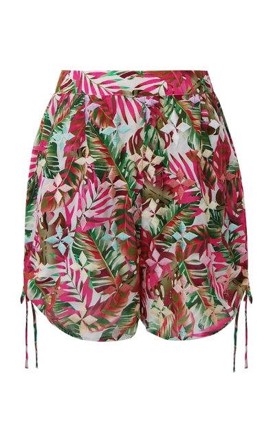 Shop All Things Mochi Lucy Tropical Print Shorts In Pink