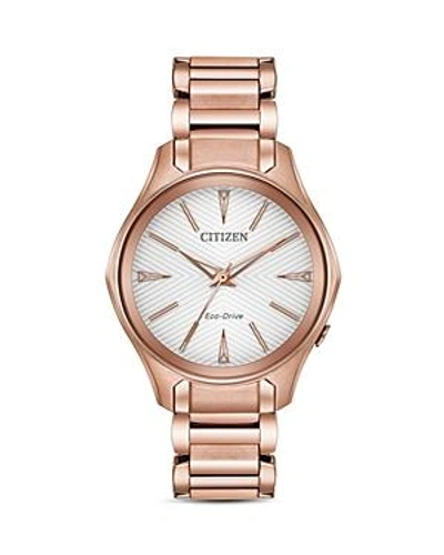 Shop Citizen Silhouette Watch, 35mm In White/rose