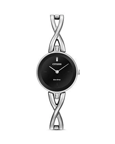 Shop Citizen Silhouette Watch, 23mm In Black/silver