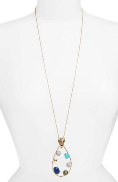 Shop Alexis Bittar Multistone Teardrop Pendant Necklace In Gold