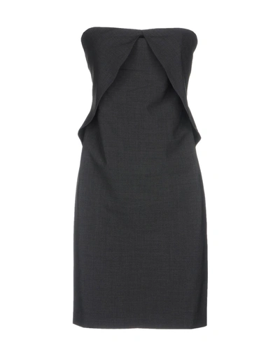 Shop Liu •jo Woman Mini Dress Lead Size 6 Polyester, Virgin Wool, Elastane In Grey