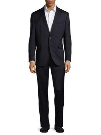 Shop Kenneth Cole Slim-fit Solid Wool-blend Stretch Suit In Light Grey