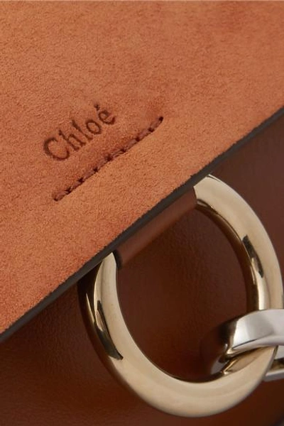 Shop Chloé Faye Mini Leather And Suede Shoulder Bag In Tan