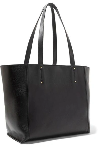 Shop Chloé Milo Medium Suede-trimmed Textured-leather Tote In Black